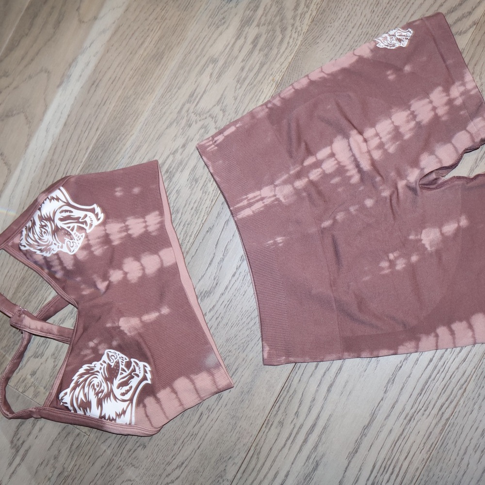 Darc Sport Tie-Dye Chestnut Bralette & Shorts Set
